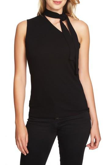 Women's 1.state Tie Neck One-shoulder Top - Black