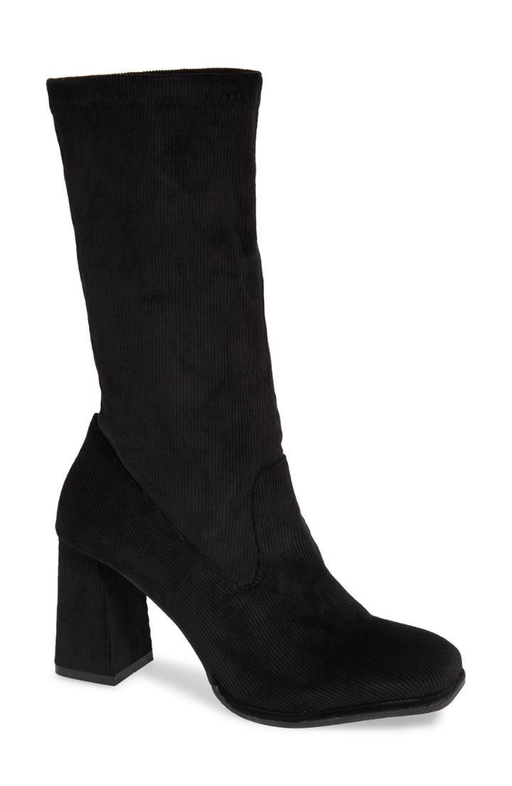 Women's Sbicca Jenice Stretch Corduroy Bootie .5 M - Black