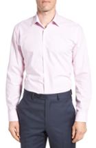 Men's Nordstrom Men's Shop Tech-smart Trim Fit Stretch Check Dress Shirt 32/33 - Pink
