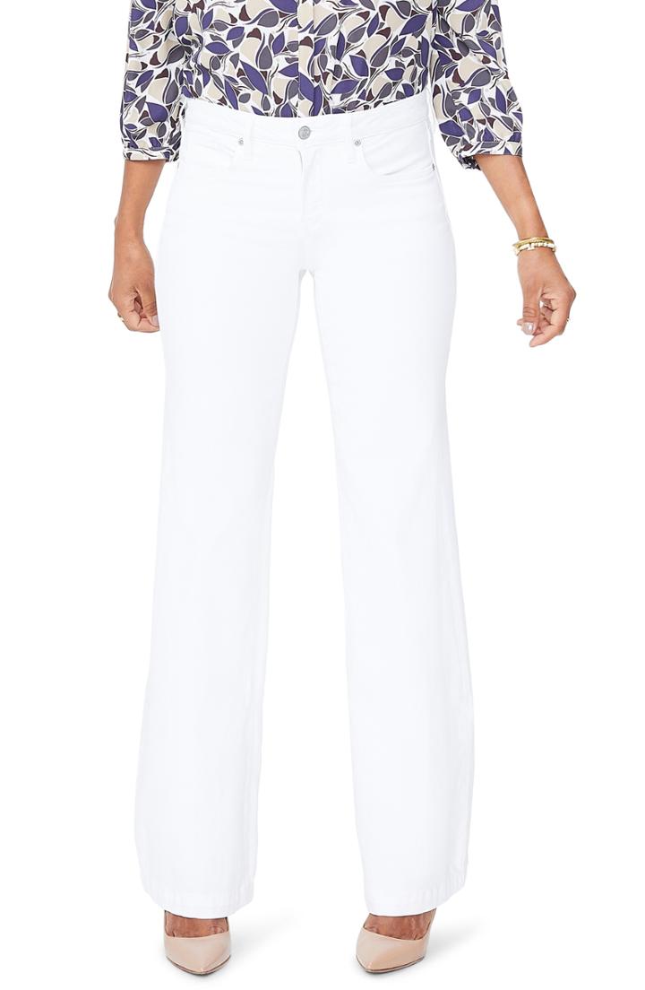 Women's Nydj Wide Leg White Jeans - White