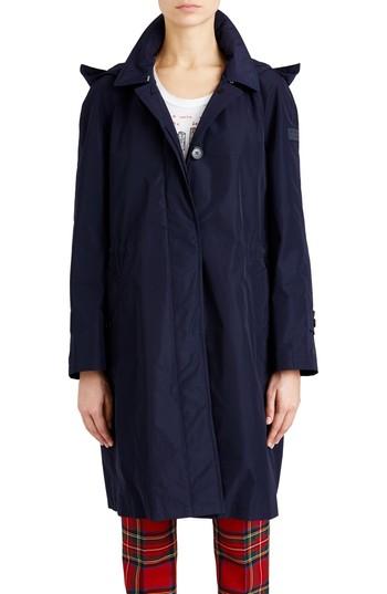 Women's Burberry Tringford Waterproof Hooded Coat Us / 38 It - Blue |  LookMazing
