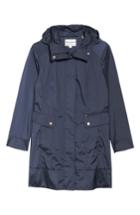 Women's Cole Haan Signature Back Bow Packable Hooded Raincoat, Size - Blue