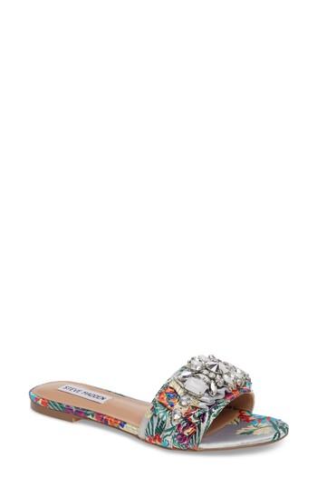 Women's Steve Madden Pomona Crystal Embellished Slide Sandal M - Metallic