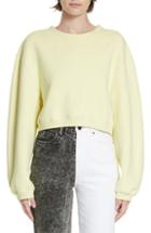 Women's T By Alexander Wang French Terry Crop Sweatshirt - Green