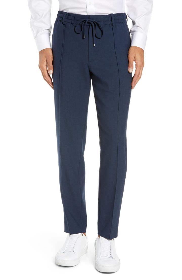 Men's Club Monaco Trim Fit Pintuck Pants - Blue