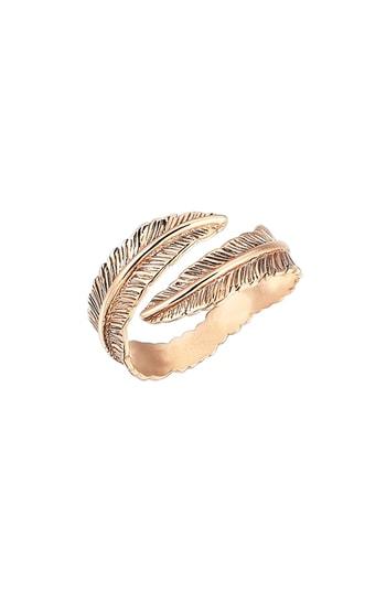 Women's Kismet By Milka Double Row Feather Pinky Ring