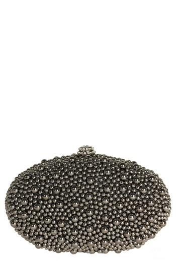 Badgley Mischka Bonnie Beaded Frame Clutch - Grey