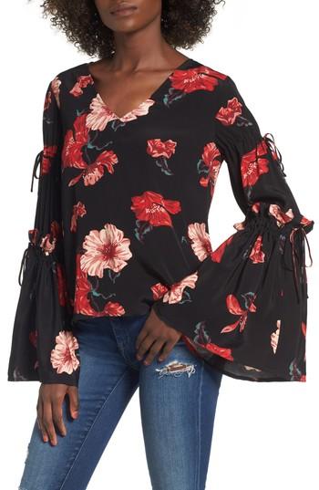 Women's Leith Tie Bell Sleeve Top - Black