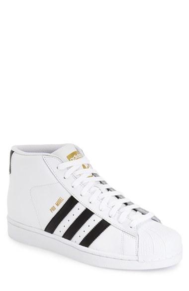 Men's Adidas 'pro Model' High Top Sneaker .5 M - White