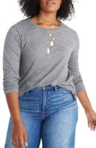 Women's Madewell Whisper Cotton Long Sleeve Crewneck Tee - Grey