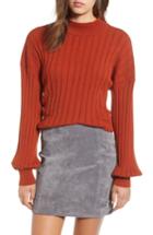 Women's Leith Easy Rib Pullover Sweater, Size - Brown