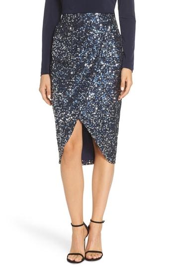 Women's Eliza J Faux Wrap Skirt - Blue