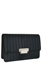 Whiting & Davis Sydney Quilted Clutch - Black