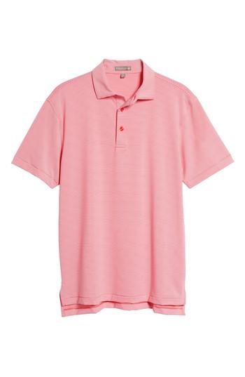 Men's Peter Millar Jubilee Stripe Jersey Polo, Size - Red