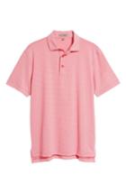 Men's Peter Millar Jubilee Stripe Jersey Polo, Size - Red
