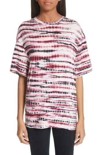 Women's Proenza Schouler Tie Dye Tissue Jersey Tee - Burgundy