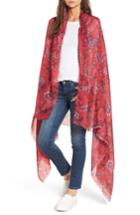 Women's Treasure & Bond Oversize Print Wrap, Size - Red