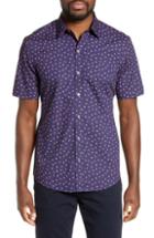Men's Zachary Prell Dinaso Regular Fit Crab Print Sport Shirt - Blue
