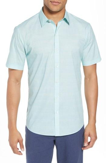 Men's Zachary Prell Nolan Grid Print Sport Shirt - Green