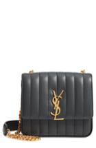 Saint Laurent Medium Vicky Leather Crossbody Bag - Beige