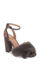 Women's Topshop Sassy Faux Fur Sandal .5us / 39eu - Grey