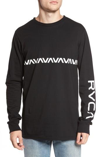 Men's Rvca Va Stripe T-shirt, Size - White