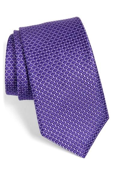 Men's Nordstrom Men's Shop 'small Basket Weave Neat' Woven Silk Tie