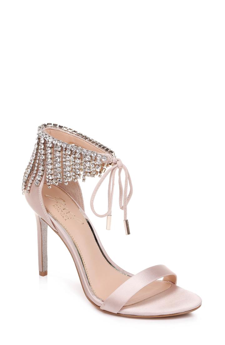 Women's Jewel Badgley Mischka Darielle Ankle Strap Sandal M - Ivory