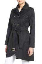 Women's Cece Angelina Tulip Hem Trench Coat - Black
