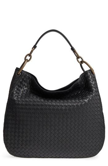 Bottega Veneta Large Loop Woven Leather Hobo -