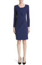 Women's Armani Collezioni Side Gather Milano Jersey Dress - Blue