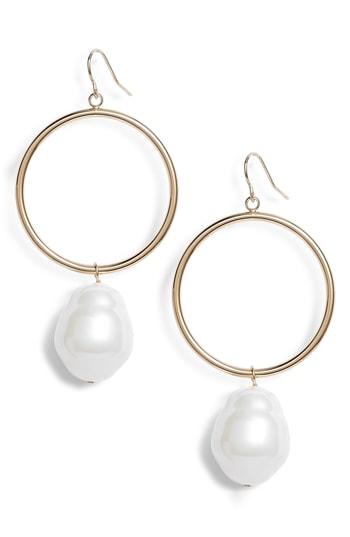 Women's Halogen Imitation Pearl Hoop Earrings