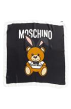 Women's Moschino Playboy Bear Silk Scarf, Size - Black