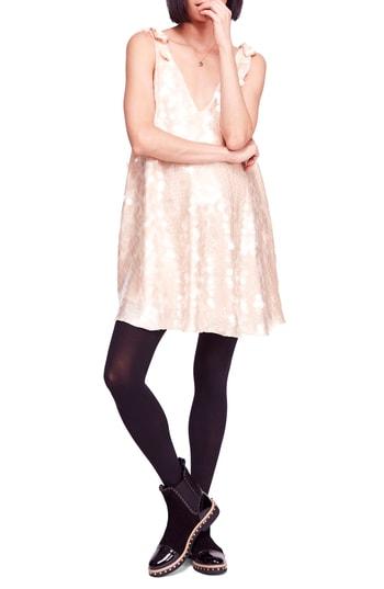 Women's Free People Penelope Glitter Disc Sequin Swing Dress - Coral