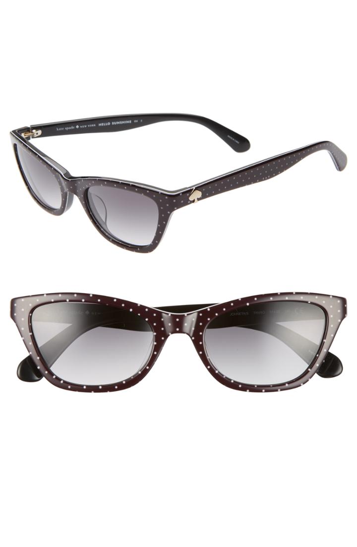 Women's Kate Spade New York Johneta 51mm Cat Eye Sunglasses - Black/ Gold