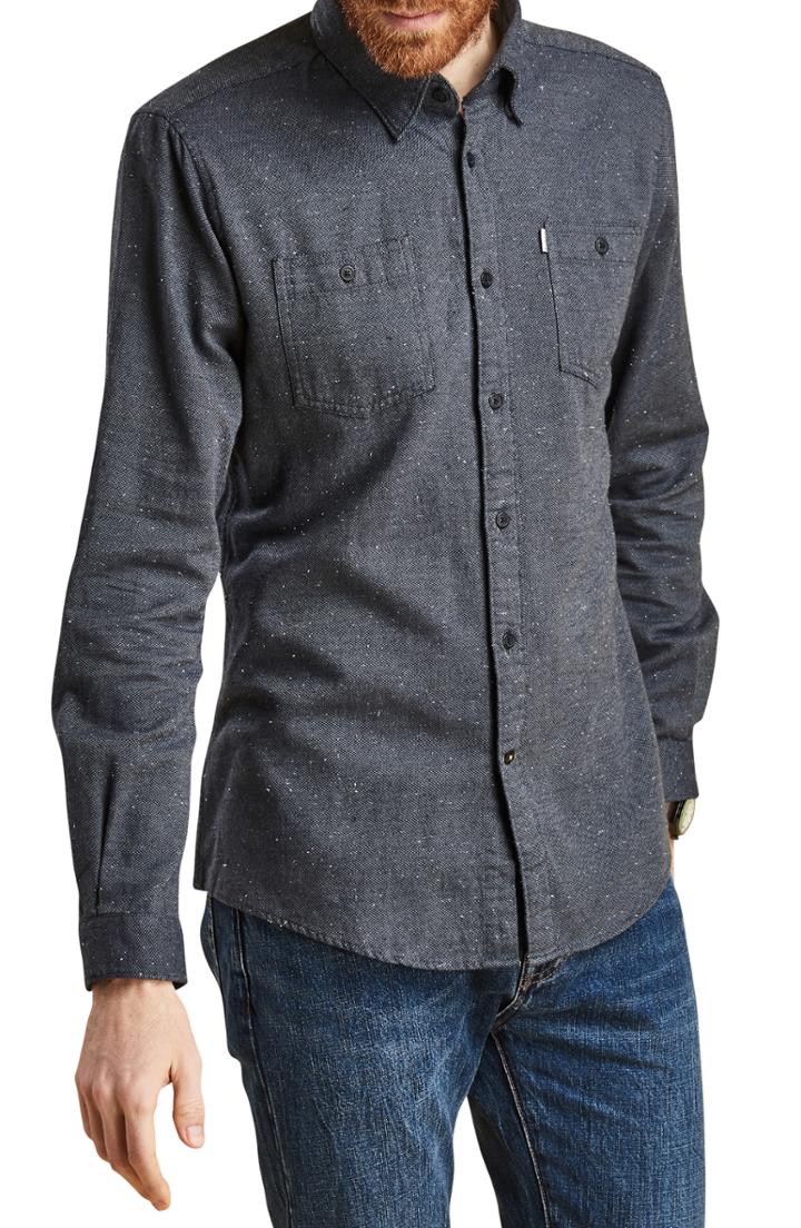Men's Barbour Ems Neppy Sport Shirt, Size - Blue