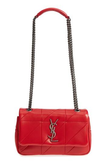 Saint Laurent Jamie Patchwork Leather Shoulder Bag - Red