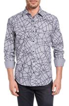 Men's Bugatchi Shaped Fit Graphic Print Sport Shirt - Blue