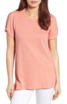 Women's Caslon Slub Cotton Cold Shoulder Tee - Coral