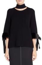 Women's Fendi Cashmere & Genuine Mink Fur Sweater Us / 36 It - Black