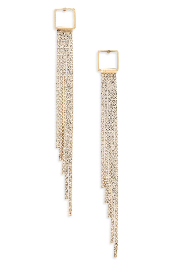 Women's Leith Square Top Crystal Fringe Earrings