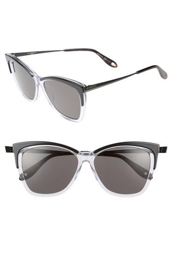 Women's Givenchy 57mm Cat Eye Sunglasses - Black Crystal