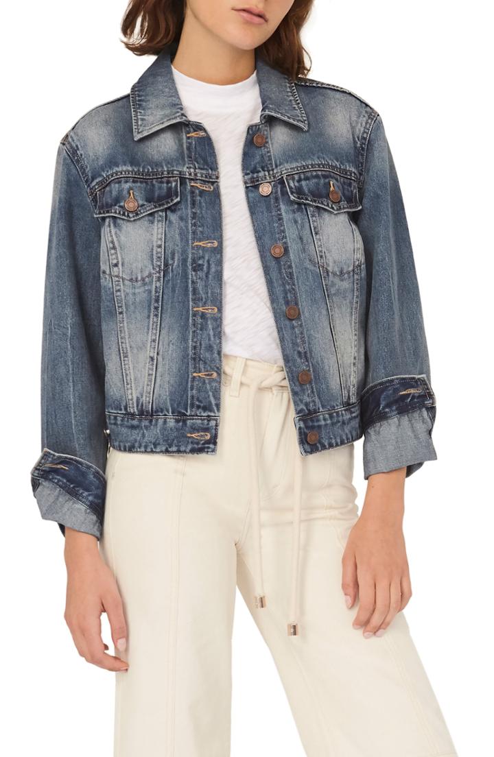 Women's Habitual Crop Denim Jacket - Grey