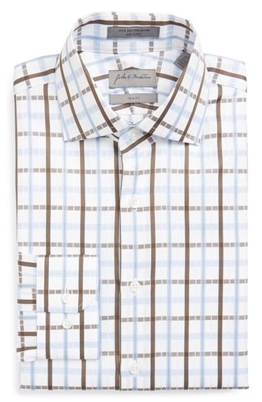 Men's John W. Nordstrom Trim Fit Plaid Dress Shirt