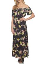 Women's 1.state Off The Shoulder Blouson Maxi Dress - Black