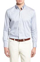 Men's Peter Millar Crown Regular Fit Mini Check Sport Shirt - Blue