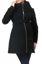 Women's Kimi And Kai 'mia' High Collar Maternity Coat - Black