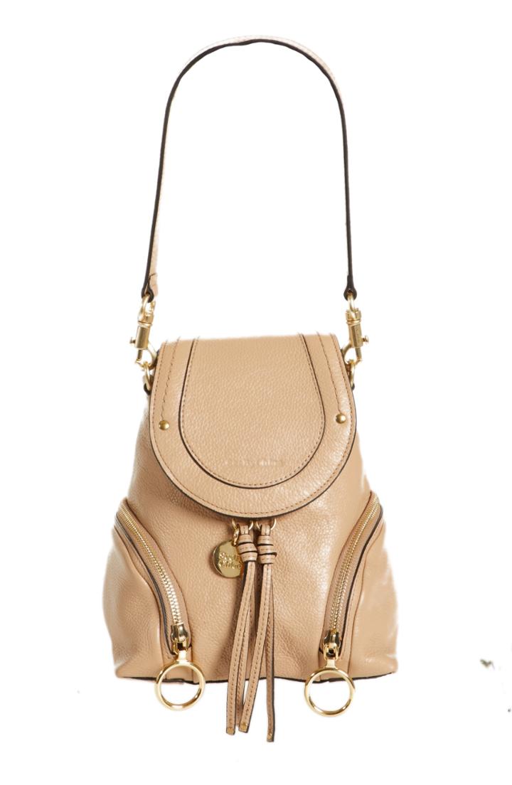 See By Chloe Small Olga Leather Backpack - Beige