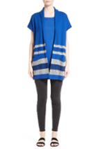 Women's St. John Collection Stripe Knit Shawl Cardigan