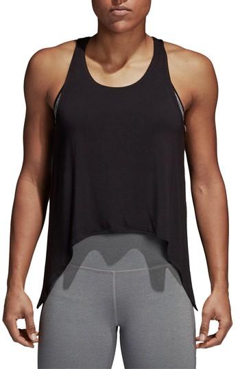 Women's Adidas Knot Climalite Tank, Size - Black